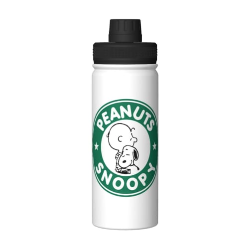 Snoopy Water Bottle, 530ml Large Capacity, Vacuum Insulated, Insulated, Hot & Cold, Sports Bottle, Direct Drinking, Screw Top, Double-Walled, Wide Mou