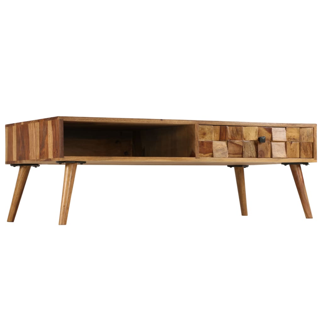 Coffee Table Solid Acacia Wood Honey Brown 110x50x37 Cm