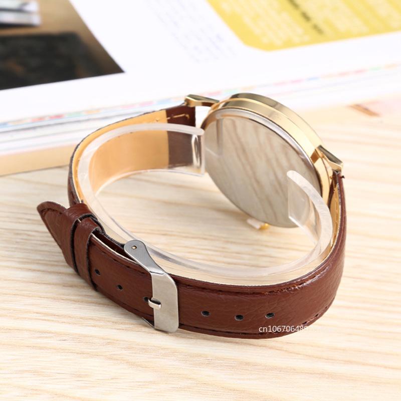 Rose Blume Runde Dia Uhr Frauen Elegante Uhren Faux Leder Band Arabische Zahl Quarz Armbanduhr Montre Femme Weihnachten Geschenk