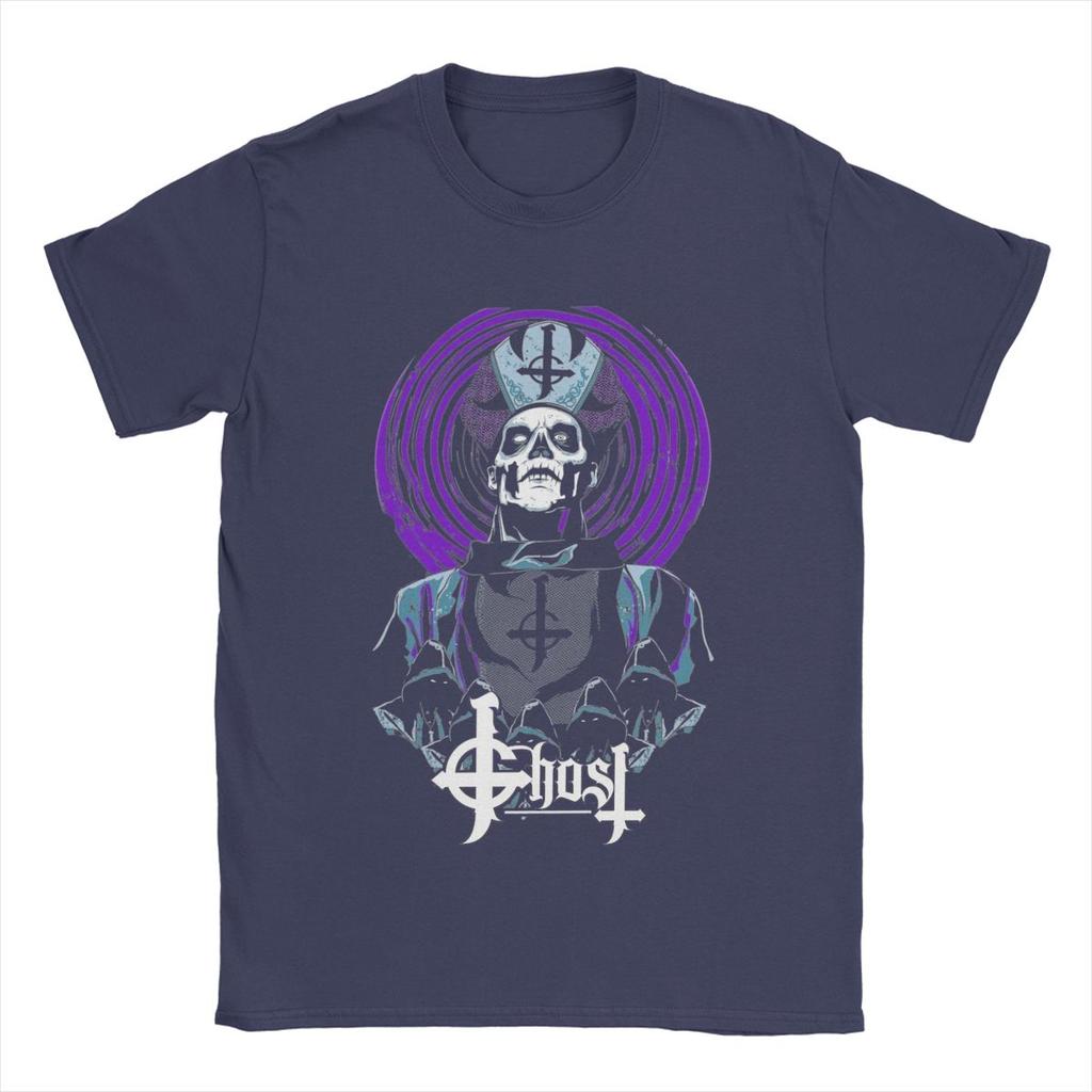 Lustiger Ghost B.C.. Band-T-Shirts für Herren Rundhals Baumwoll-T-Shirts Kurzarm-Tees Geschenk Kleidung
