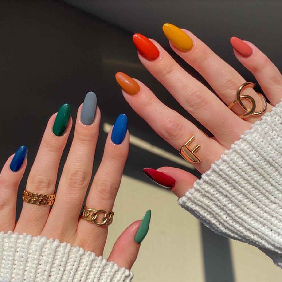 

Ballerina Style Wearable Removable Nail Tips - Solid Color Color Block Nail Patches