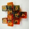 10pcs/set 6-sided Dual Color Starry Sky Digital Dice Acrylic Cthulhu Dice for COC RPG Board Game DND Dices Set
