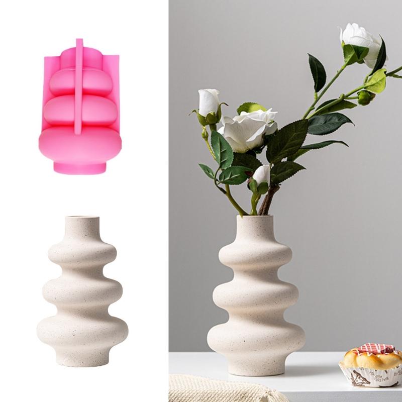 Silicone Vase Molds,Circles Epoxy Resin Casting Molds for DIY Crafts Vase,Home Decors Dry Flowers Holder Bottle Mold