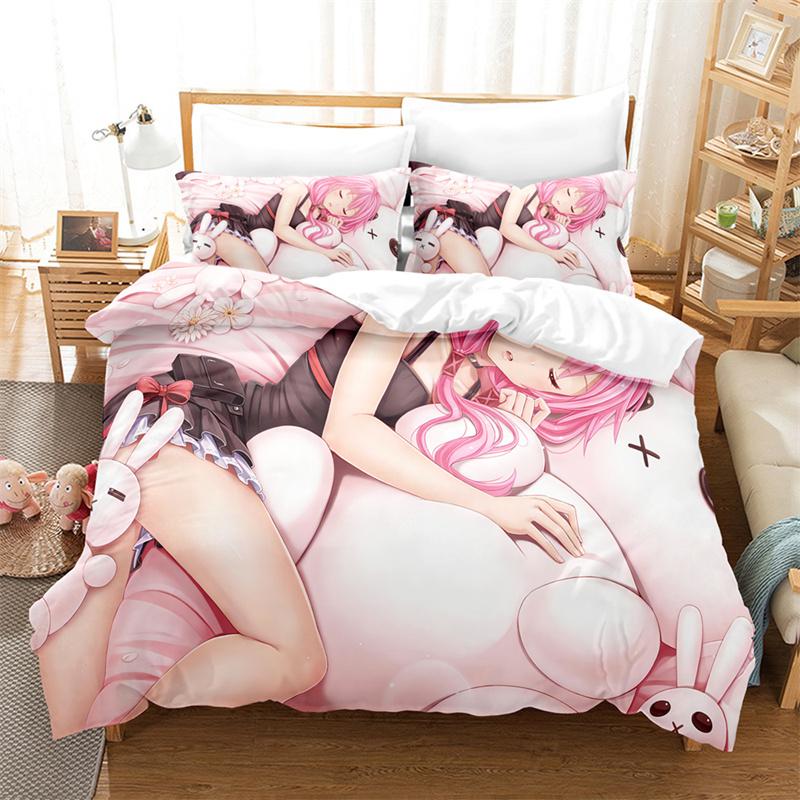 Cartoon Cute Girl Bedding Set Duvet Cover Set Lovers Bedding Kids Luxury King Size Comforter Bedding Sets Queen Duvet Cover Set