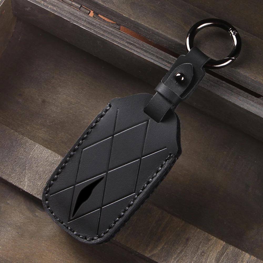 Leather Car Key Bag Case for Hyundai Genesis GV80 GV60 G90 G70 Holder Key Cover Key Chains