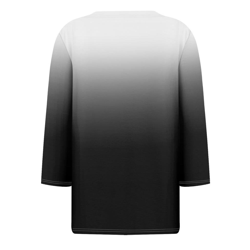 Women's T Shirt Tee Printed 3/4 Sleeve Daily Weekend Fashion Basic V Neck Regular Top