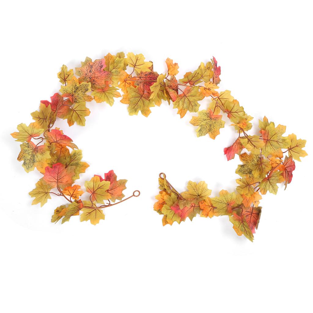 Maple Leaf Vine Waterproof Durable Repeated Use Collapsible Fall Leaf Garland for Home