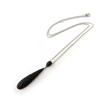 Les Trésors De Lily [N6859] - Silver Necklace 'Sissi' Black Silver (rhodium Plated) - 40x8 Mm