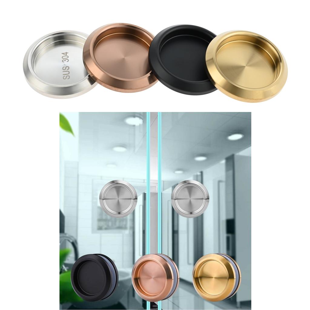 1 PZ Acciaio Inossidabile Porta in Vetro per Cabina Doccia Anello Maniglia Incassata Rotondo Pomelli per Porta Scorrevole per Mobili da Bagno Ferramenta