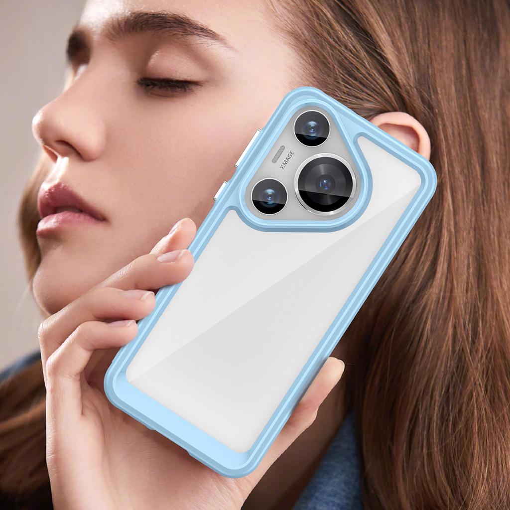 For Huawei Pura 70 Pro Phone Case TPU Frame Clear Acrylic Bump Proof Phone Cover