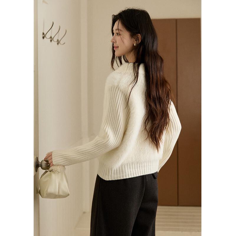 Women's Stylish Faux Two-Piece Mink Velvet Knit Cardigan