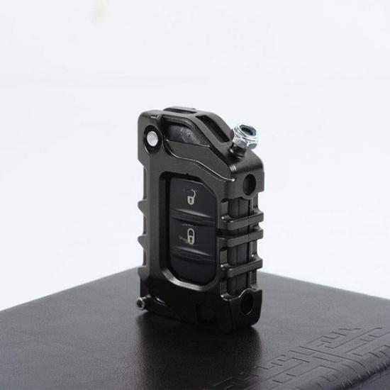 

Чорний чохол-брелок Захисний корпус для ключа для Jeep Wrangler JL (18+) Алюмінієвий