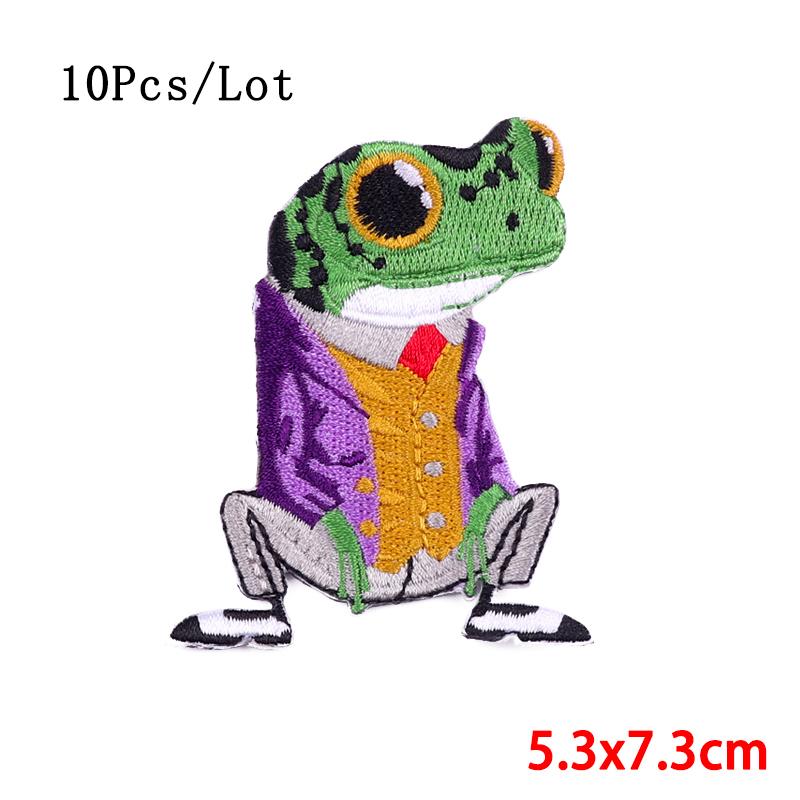 

10 шт./лот Панк Животное Патч Вышитые нашивки для одежды Термоадгезивные нашивки на одежду Патч Липучки Наклейки Значки