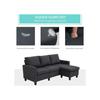 Canapé d'angle - MUVOE - HOMCOM - 3 places - Tissu respirant - Design modulaire