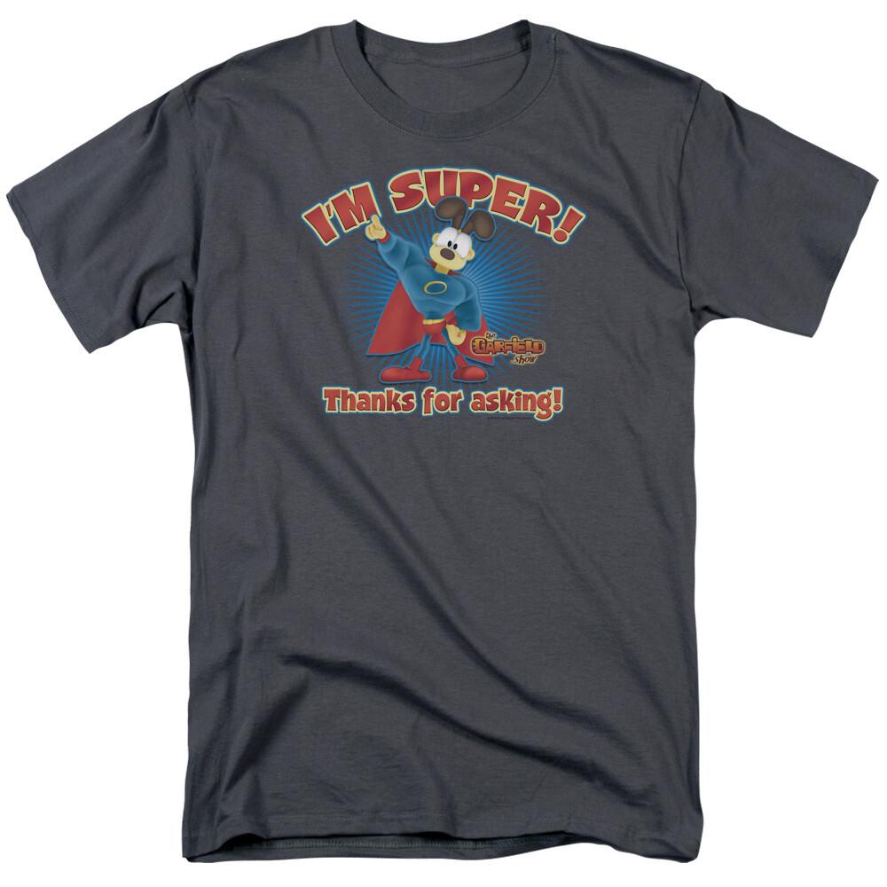 

26 Garfield Super T Shirt Mens Licensed Odie Jim Davis Comics Tee Charcoal Unisex T-Shirt M