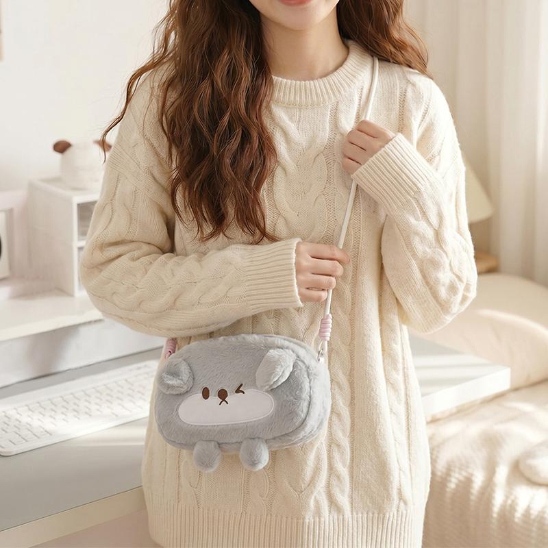 Cute Little Otter Penguin Plush Pen Bag, Large Capacity Pencil Case, Stationery Storage Bag School Supplies