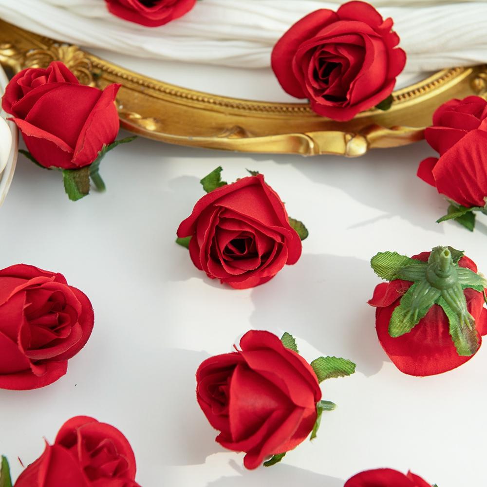 Artificial Flowers Silk Roses Head Home Wedding Dress Decor Festival Party DIY Display Boxes Craft Headdress Hotsale Accessories