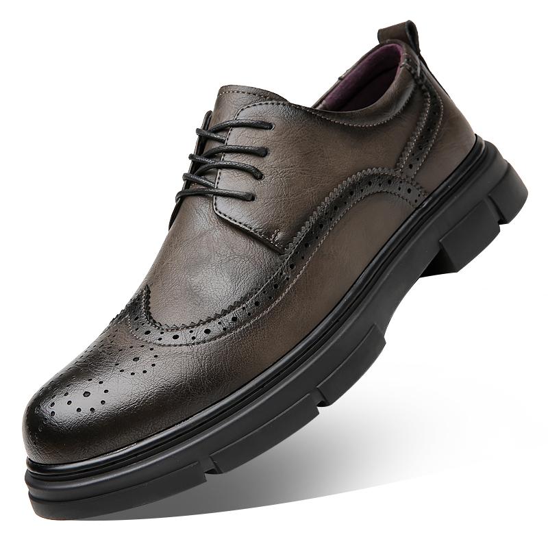 

Роскошные мужские туфли-броги, мужские туфли для костюма, повседневные, деловые, кожаные туфли, мужские черные свадебные туфли, итальянские туфли для банкета 44 коричневый