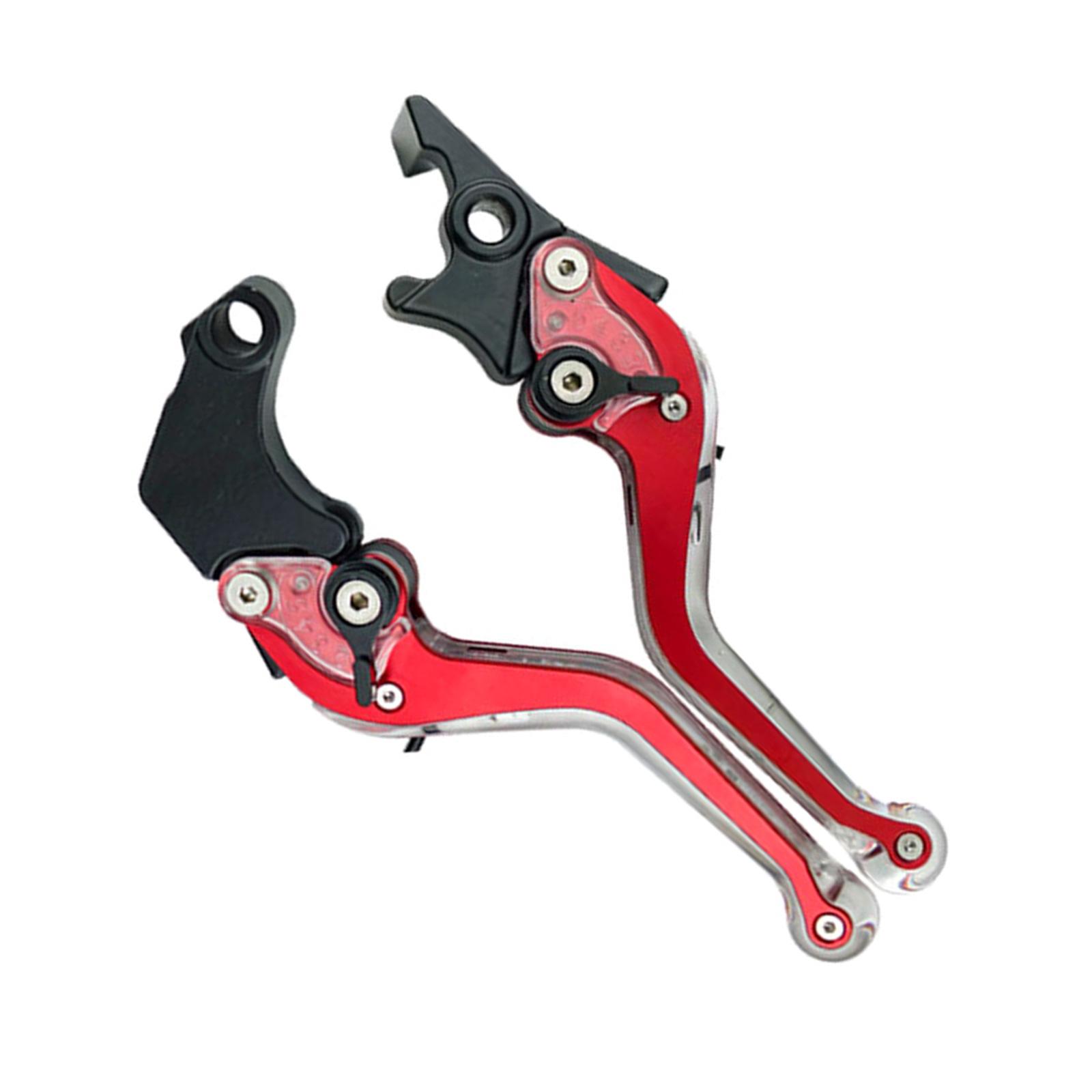 Motorcycle Brake Handle Adjustable Size Motorbike Modification Clutch Drum Brake Lever Handle with LED Light красный