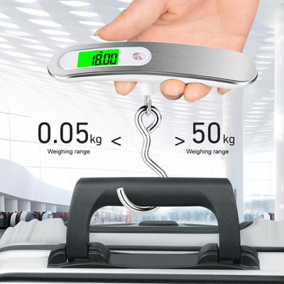 50KG Taşınabilir Elektronik Tartı Asma Kancalı LCD Ekran Şarj Edilebilir El Tipi Seyahat Valizi Bagaj Dijital Ağırlık Tartısı Tartı Kantar