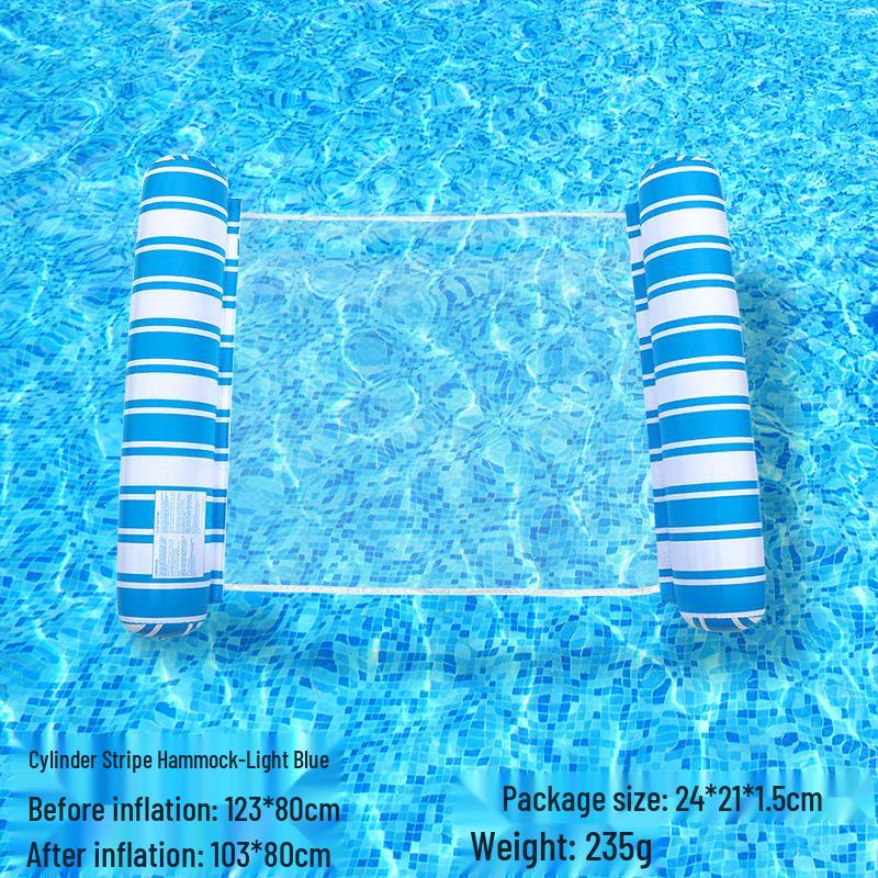 Tumbona Flotante Inflable Plegable Transfronteriza con Respaldo y Malla