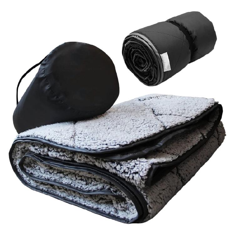 Waterproofs Outdoor Blanket Soft Moisture-Proof Folding Mat Thickened Fleece Camping Blanket for Outdoor Camping Picnics