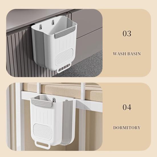 Składany Mini Kosz na Śmieci do Zawieszenia na Drzwiach Szafki Kosz na Odpady Kuchenne Składany Kosz na Śmieci pod Zlew do Kuchni Łazienki