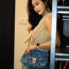 New Lee Fabric Crossbody Bag, Shoulder Bag Medium Women's Denim Blue LE240008M-503