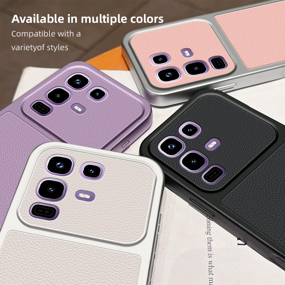Für Infinix Note 50 Pro+ Hülle Infinix Note 50 Pro Note 50s Note 50x Cover Leder Luxus Linsenschutz Mattes Leder Rückseite Abdeckung