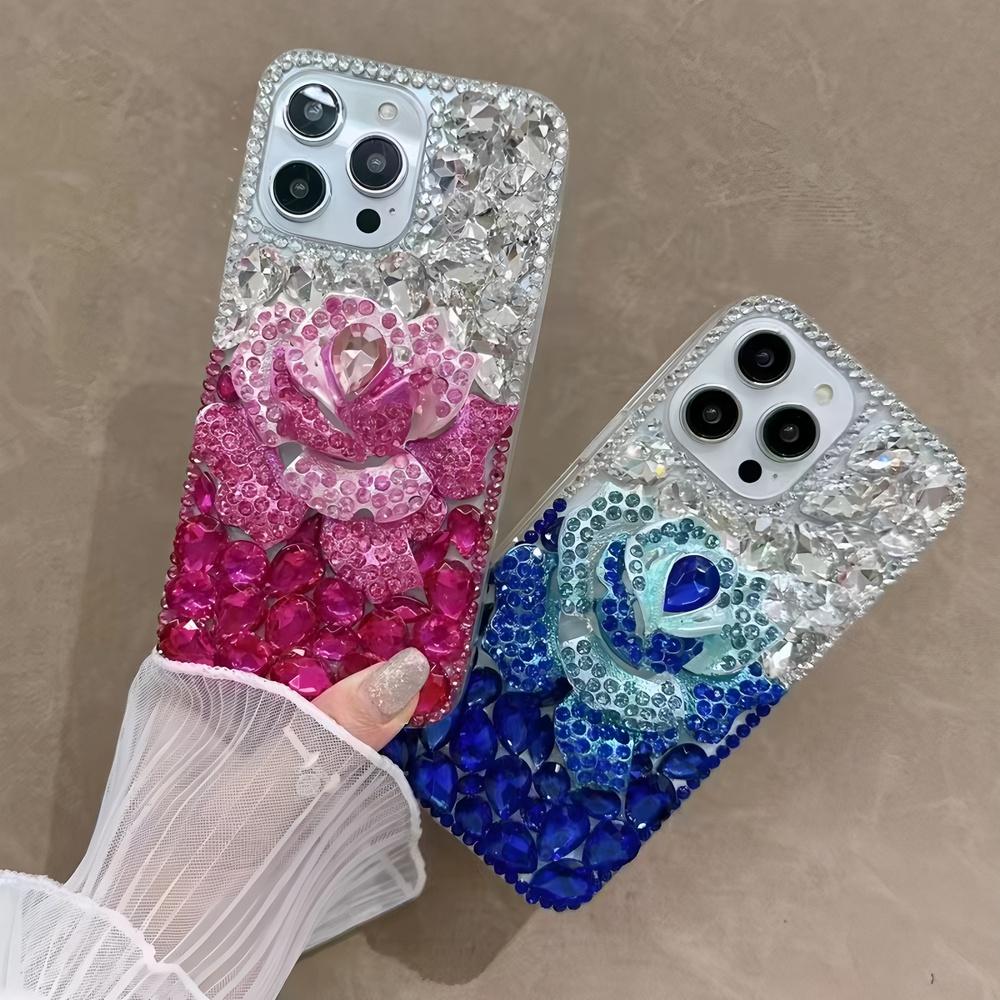 Glitzer Strass Rose Blume Handyhülle Für Google Pixel 10 9 Pro XL 9A 8 8A 7 7A 6 6A Bling Kristall Diamant Abdeckung