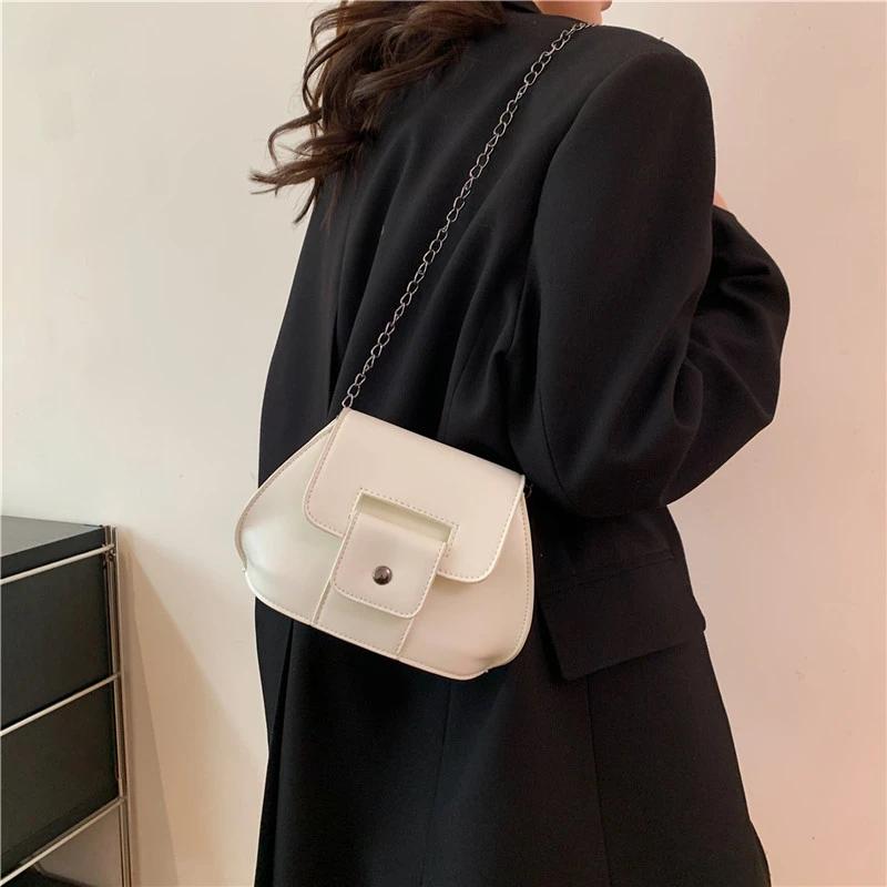 Women's Shoulder Bags with Interior Compartments Soft PU Bags Zippered Interior Pocket High Quality Fashion