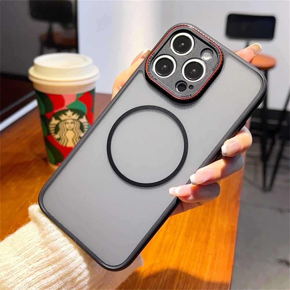 

For iPhone 15 Pro Max Case Compatible with MagSafe TPU+PC Matte Phone Back Cover A