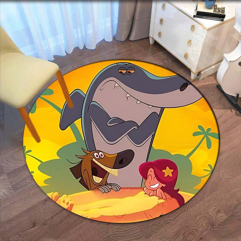 Tappeto Rotondo Stampato Zig & Sharko Tappeto per Sedia Tappeto per Area Tappetini per Ingresso, per Sedia da Ufficio Soggiorno Camera da Letto Cucina.