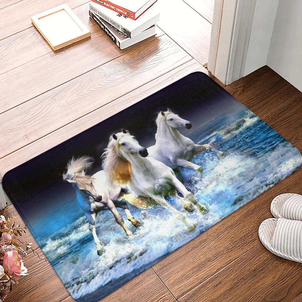 Horse Floor Door Kitchen Bathroom Mats Anti-Slip Outdoor Animal Doormat Living Room Entrance Rug Carpet Footpad