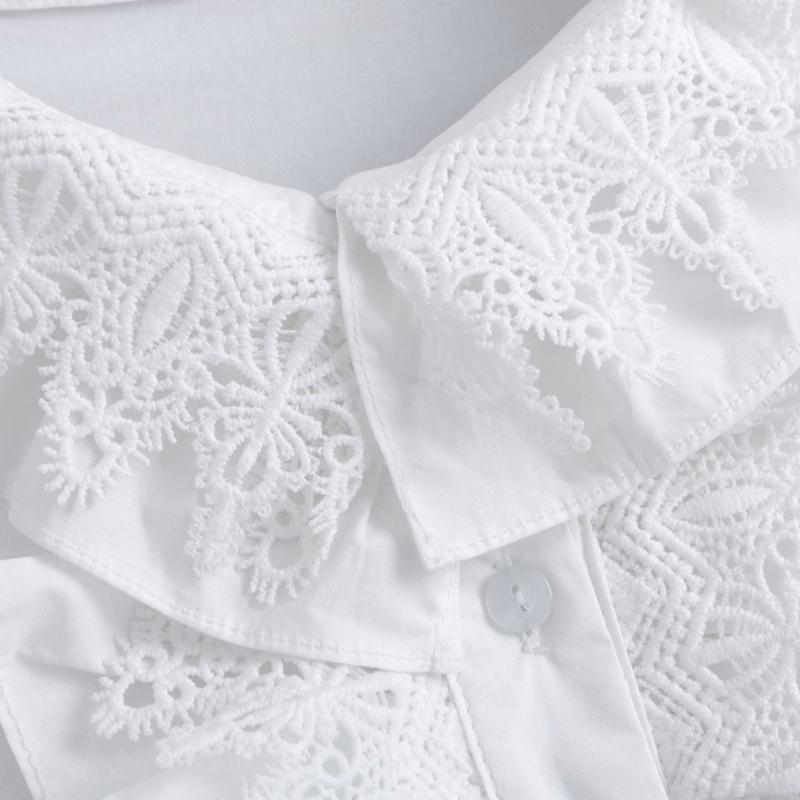 Elegant Ruffle Lace Detachable Collar False Collar Decorative Shawl Half Shiirt Fashion Neck Accessory For Office Women