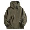 Trendy Plus-Size Men's Waterproof Windbreaker - American-Style, Autumn Outdoor Loose-Fit Jacket, Windproof, Perfect for Mountaineering