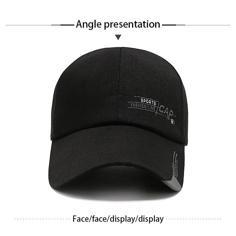 Minimalist Canvas Printed Long Brim Baseball Cap Duckbill Outdoor Sports Sun Shading And Protection Hat