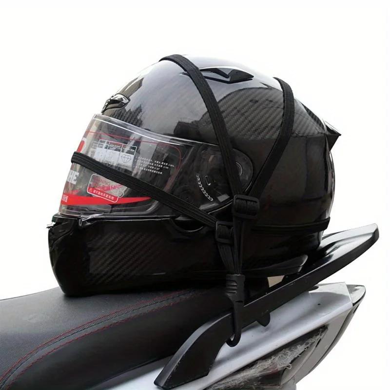 Universal 60cm Motorcycle Luggage Strap Moto Helmet Gears Fixed Elastic Buckle Rope High-Strength Retractable Protective Net.