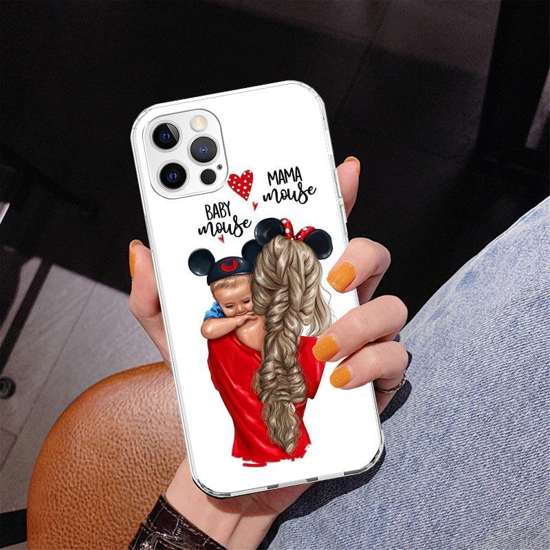 Baby Mom Girls Phone Case For iPhone 17 Air 16 Pro Max 16E 15 + 14 Plus 11 12 13 Mini 7 8 SE Gift Print Cover Fundas 17 Air 16 P