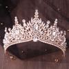 DIEZI Vintage Baroque Crystal Flower Tiara For Women Girls Party Luxury Bridal Bride Rhinestone Crown Hair Accessories Jewelry