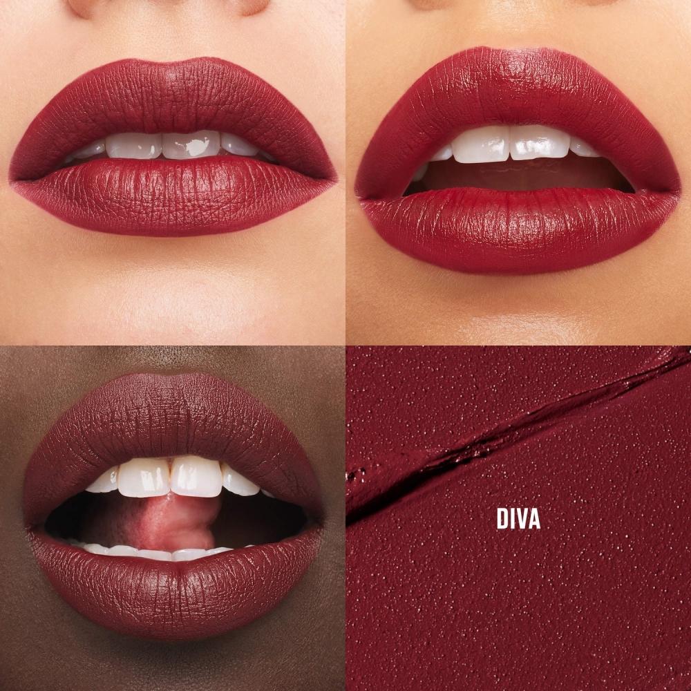 MAc CosMetics M A cxiMAl Silky MAtte 12hr weAr Lipstick 0.12 Oz divA Intense Reddish Burgundy