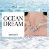 Summer Beach Colorful Vibe Starfish Shell Necklace for Women Imitation Pearl Choker Clavicle Chain Holiday Party Jewelry Gift