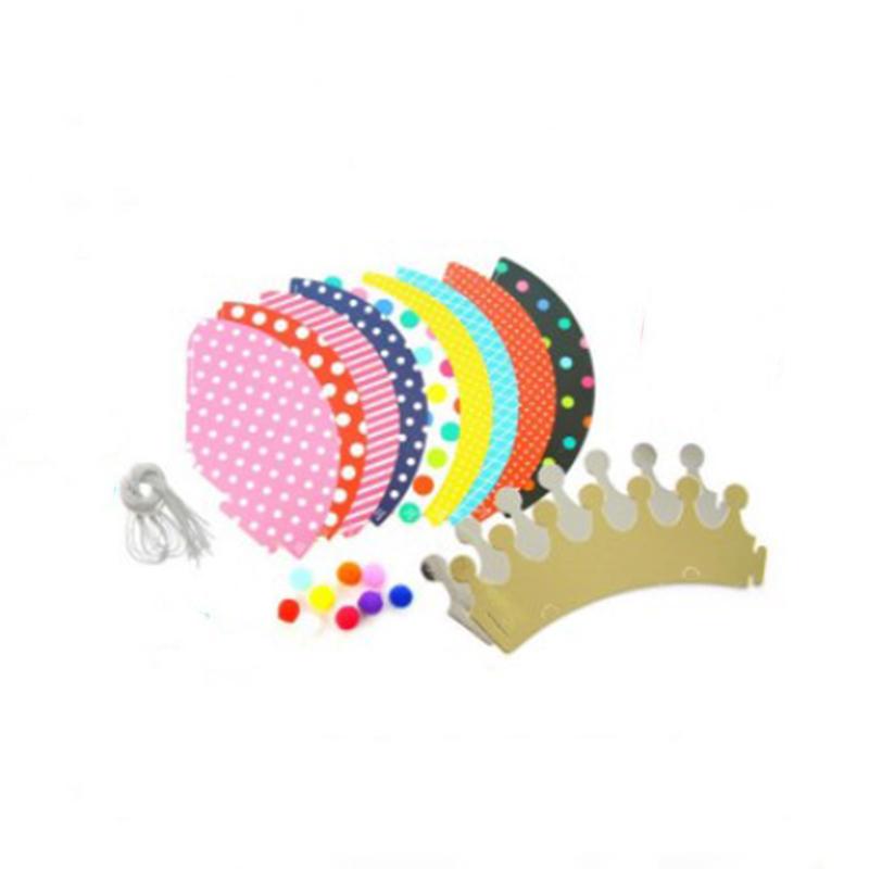 11 stk/sett Gratulerer med dagen Partyhatter Prikkete Babyhatter Festrekvisitter
