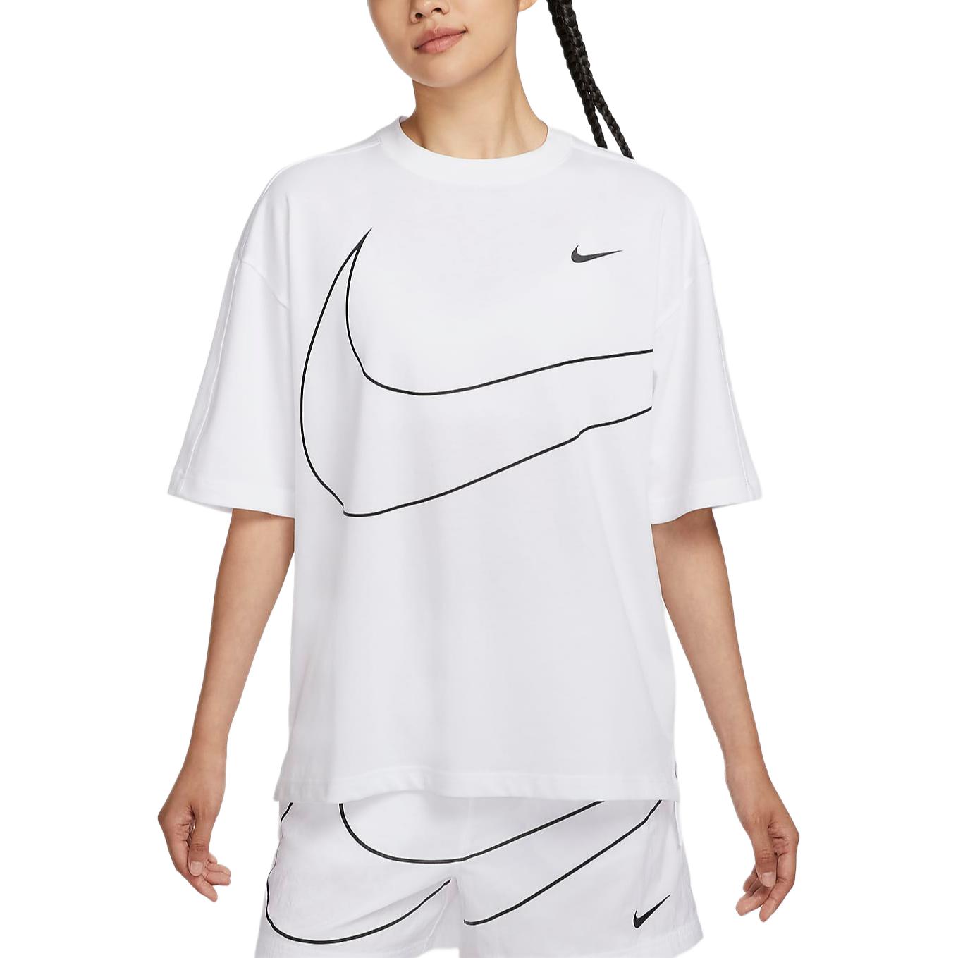 

Nike Sportswear Swoosh Oversized Crew Neck Short Sleeve T-Shirt Women T-Shirts White HQ1581100 L