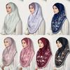 Cotton Eid Al-Fitr Long Floral Turban Adjustable Hijab Head Wrap Printed Arab Lady Headscarf  Women