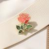Art Rose Enamel Pin, Red Floral Brooch for Lapel & Bag, Fashion Zinc Alloy Jewelry Gift with Silicone Buckle