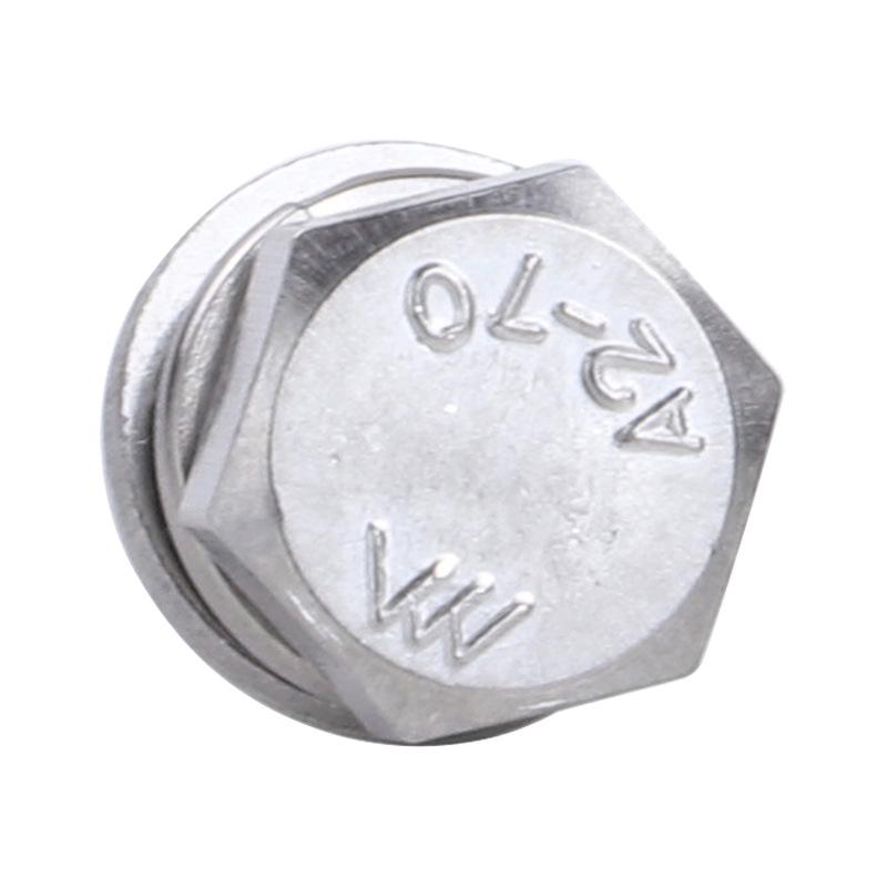 Šestihranný šroub z nerezové oceli 304 s plochou a pružnou podložkou (M4/M5/M6)