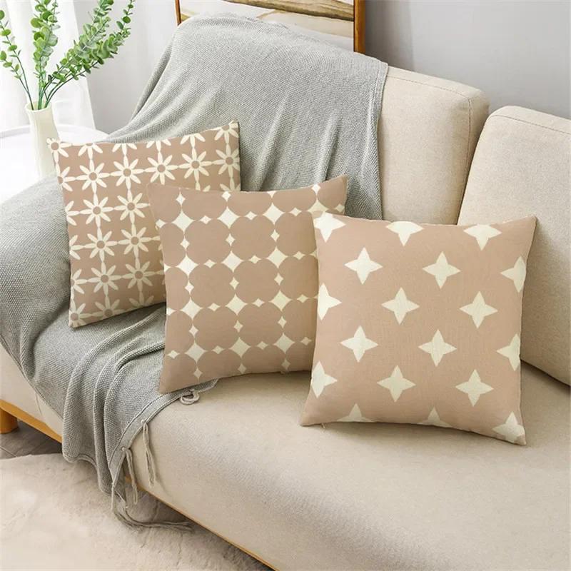 The Same Color Stitching Series Pillow Cover Creative Geometric Sofa Bay Window Bedside Cushion Cover 40*40cm/45*45cm/50*50cm