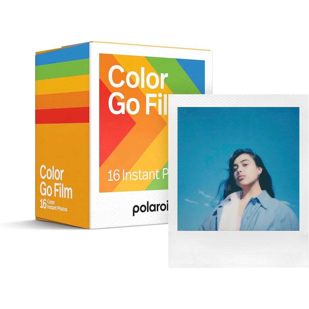 Polaroid Go instant film – double pack, 16 color film sheets, white frame (6017)