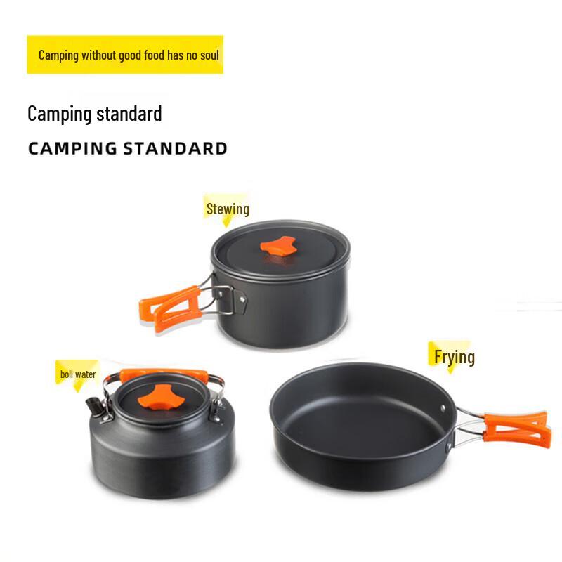 Huilingyang Outdoor Camping Cookware Set (Pot, Pan, Kettle)